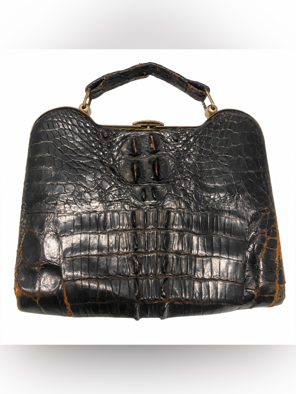 Vintage Black alligator handbag